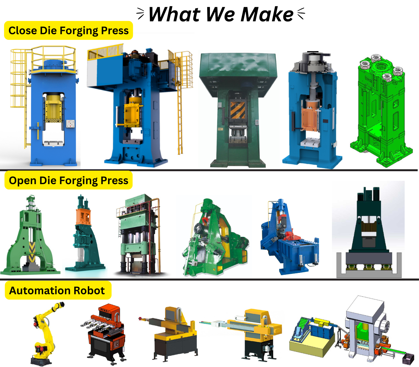 Forging Press & Robot Automation Forging Machine Hydraulic Press Electric Screw Press Mechanical Press ring rolling machine reduce roll machine manipulator robot automation