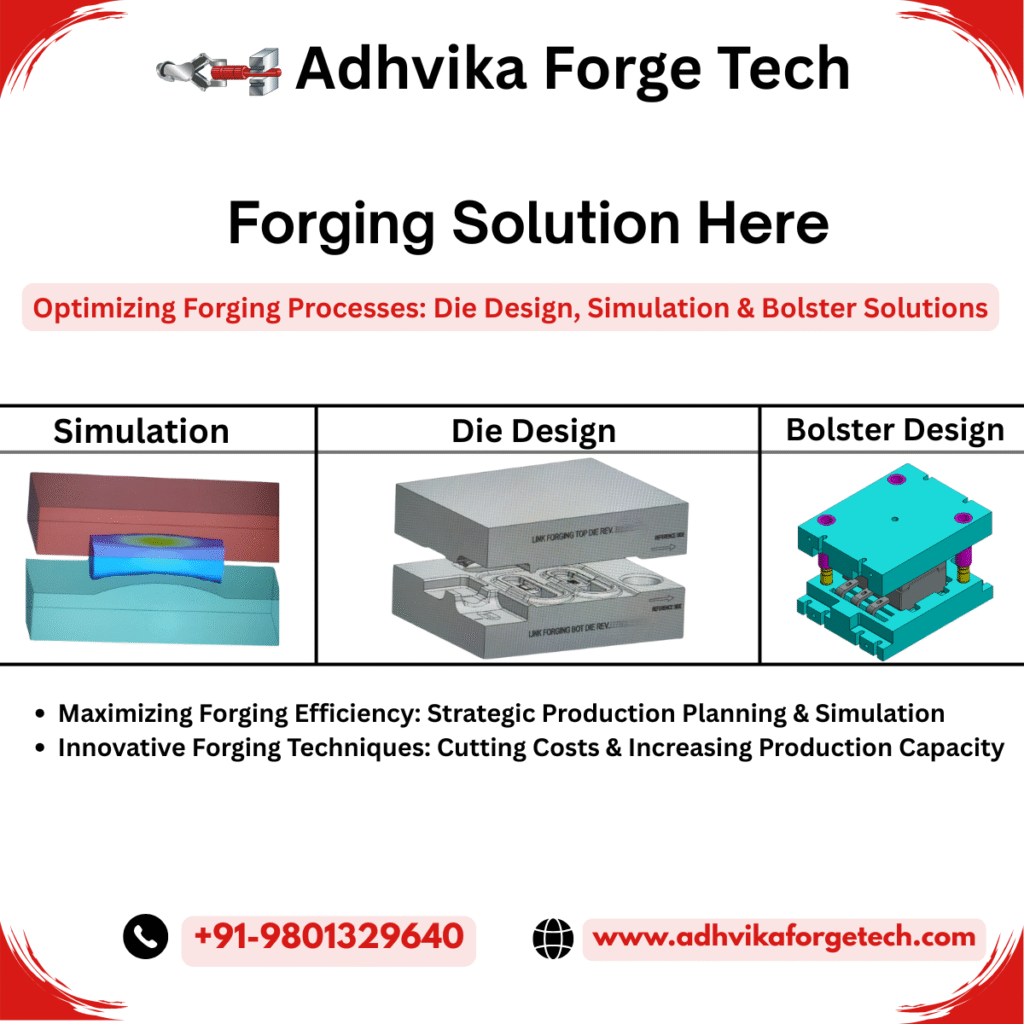 Adhvika Forge Tech offers forging simulation, die & bolster design with cost-cutting solutions, boosting production efficiency and quality output