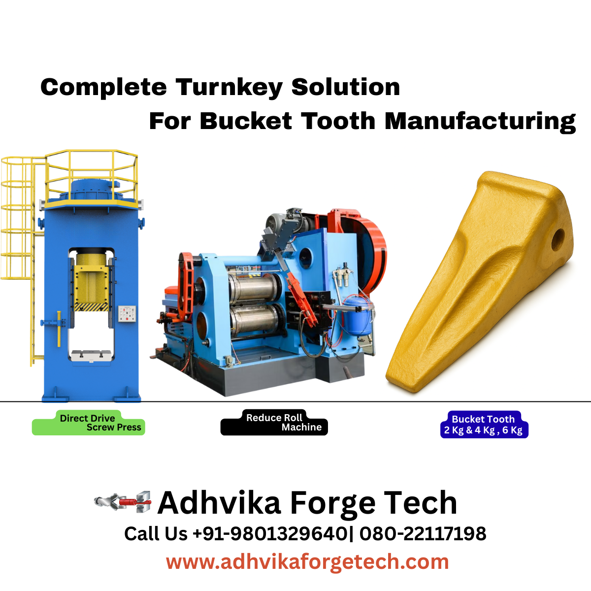 Adhvika Forge Tech offers complete turnkey bucket tooth manufacturing solutions – design, forging, heat treatment, machining & inspection for durable, high-quality parts.