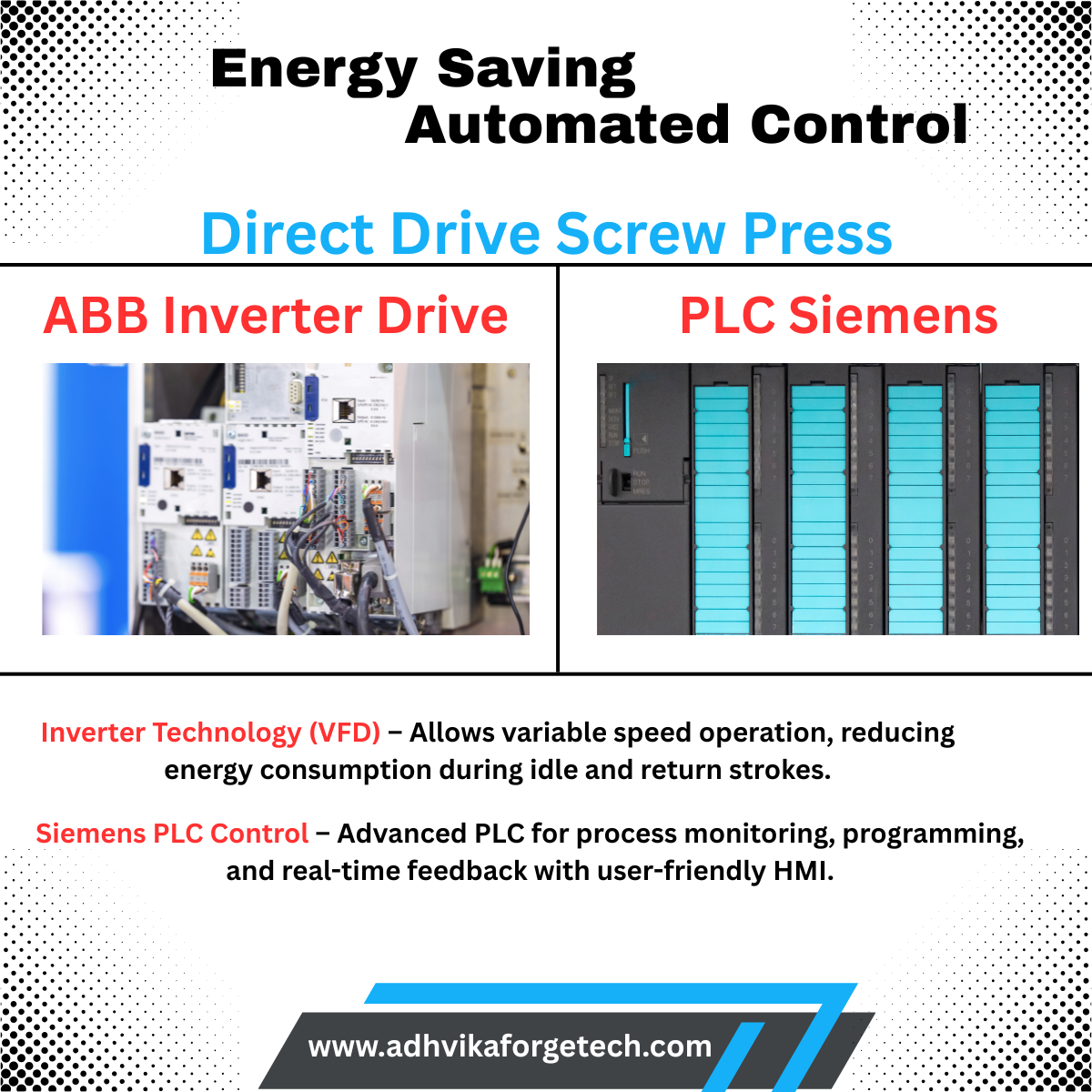 Direct drive screw press Key Features of Adhvika Forge Tech’s Direct Drive Screw Press