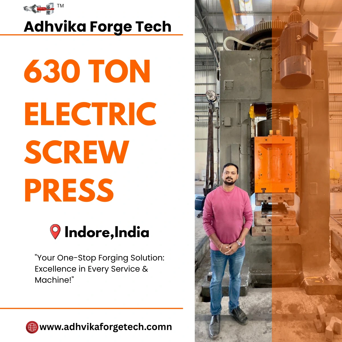 630 Ton Electric Screw Press Deliver Indore