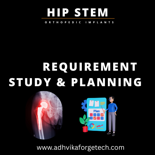 The first and most important step is understanding the complete requirement of the Hip Stem implant project. We carefully study the implant drawings, dimensional tolerances, and critical load-bearing areas. Material grade selection such as Titanium or Cobalt-Chromium (Co-Cr) is finalized based on strength and medical standards. We also review expected production capacity and regulatory guidelines. Based on this data, proper press tonnage, forging sequence, and complete process flow are accurately planned.